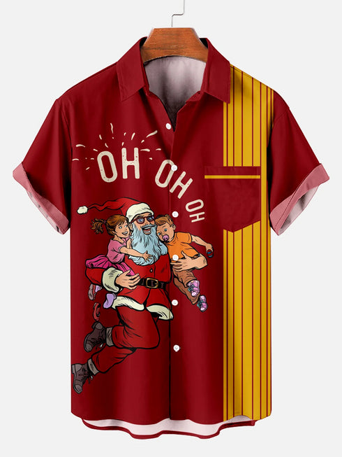 Men's Christmas Funny Graphic Short Sleeve Hawaiian Shirt